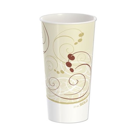 Dart DOUBLE SIDED POLY PAPER COLD CUPS, 21 OZ, SYMPHONY DESIGN, 20PK RNP21PSYM